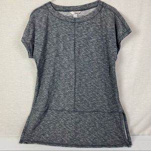 Christopher & Banks Pullover Crop Short Sleeve Gray Shirt. Large. NWT